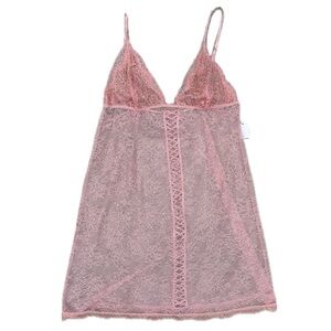 Victoria’s Secret pink lace mesh babydoll lingerie